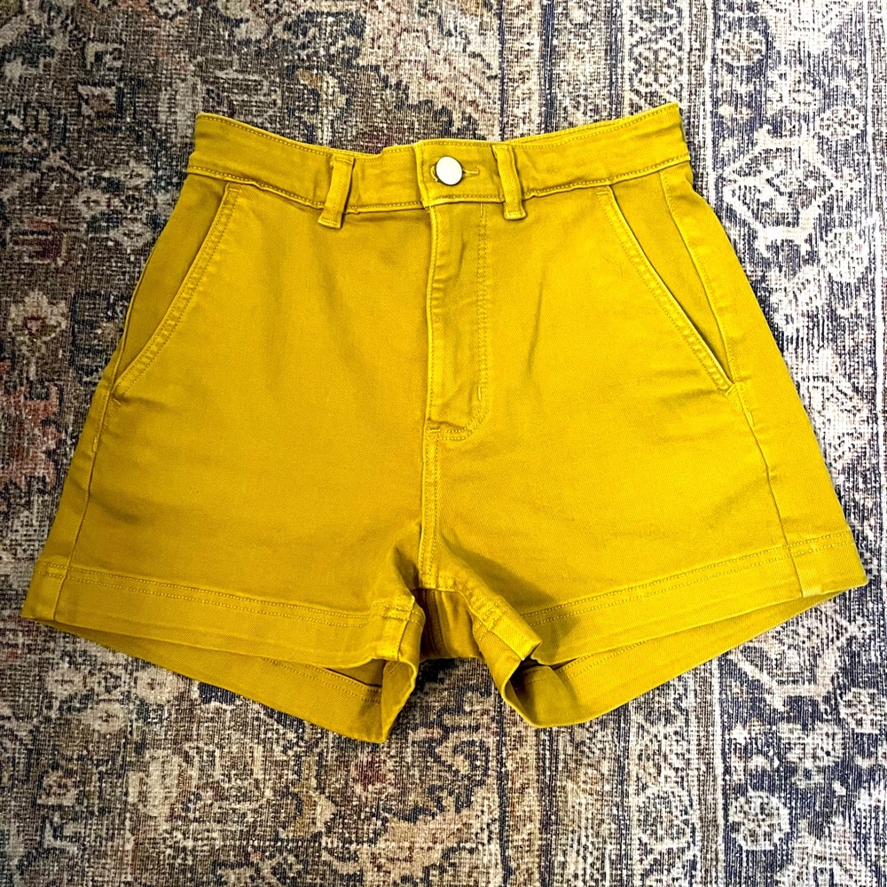 Everlane the cotton twill shorts in autumn fern - size 2